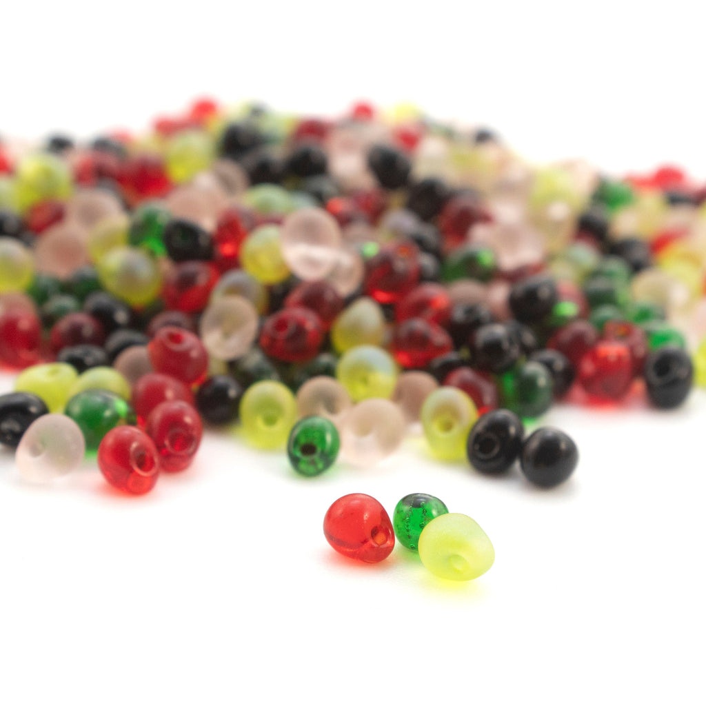 Watermelon Crush Mix Fringe Glass Beads - 3.4mm Miyuki Tear Drops - 100% Guarantee