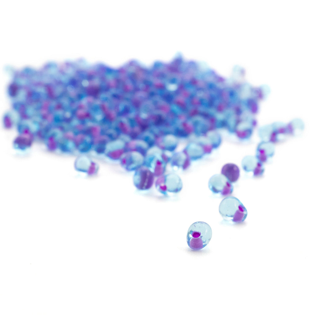 Lavender Lined Aqua Glass Drop Beads - 3.4mm Miyuki - 100% Guarantee