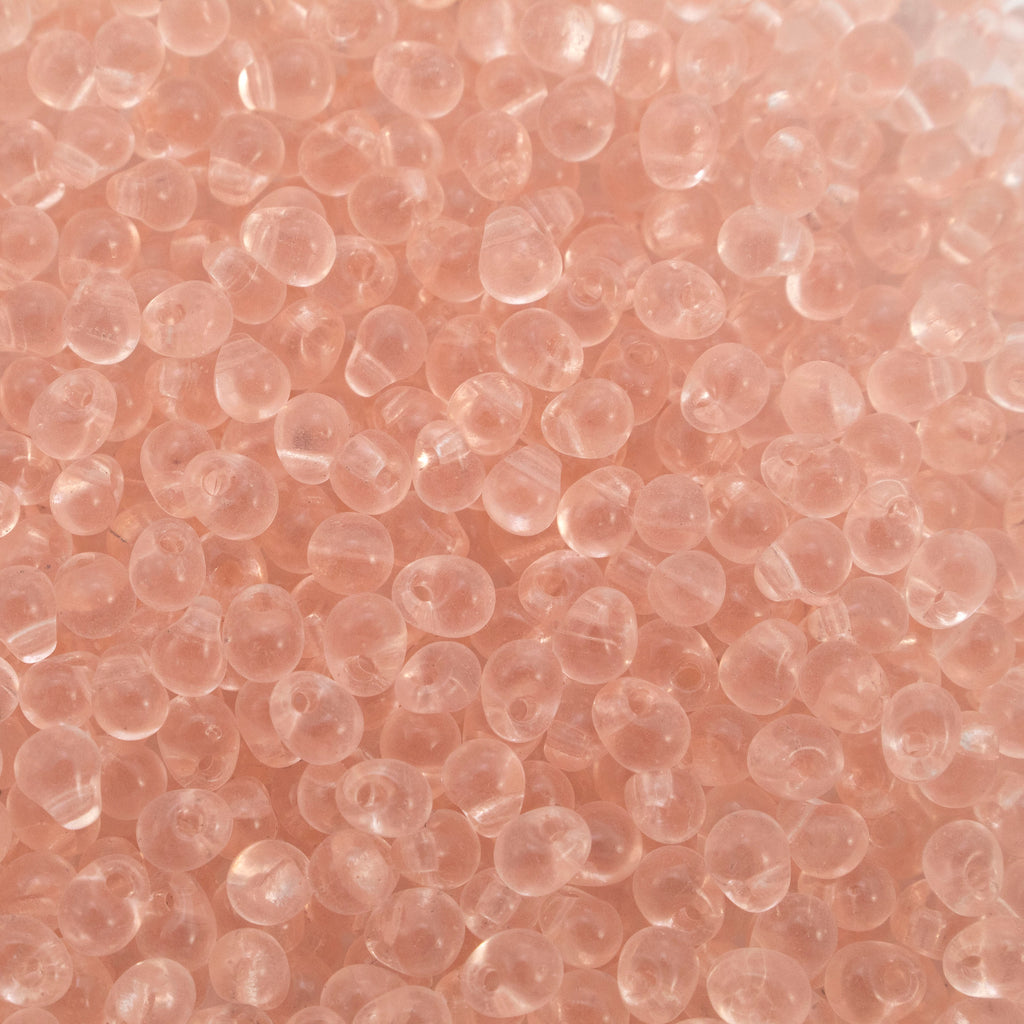 Transparent Light Tea Rose Drop Glass Beads - 3.4mm Miyuki Tear Drops - 100% Guarantee