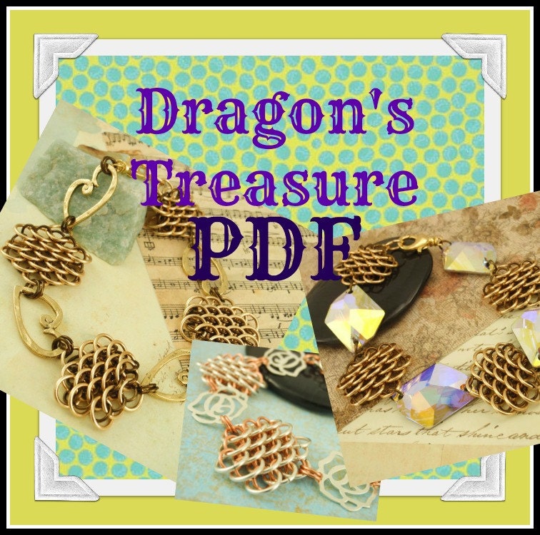 PDF Chainmail Tutorial - Dragons Treasure Bracelet - Beginners and Intermediate