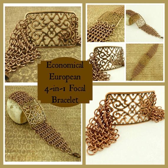 PDF Chainmail Tutorial - Economical European 4 in 1 Bracelet - Beginners