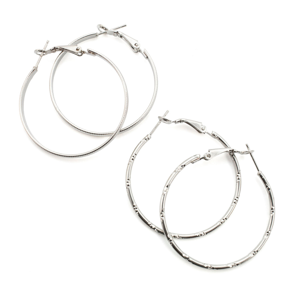 Pattern Hinged Beading Hoops - Special Purchase - Economical 40mm Surgical Steel with Nickel Finish