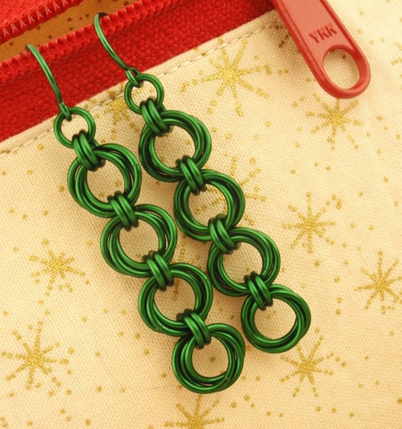 Chainmaille Christmas Earring Tutorials - 3 Weaves - Instant Download PDF