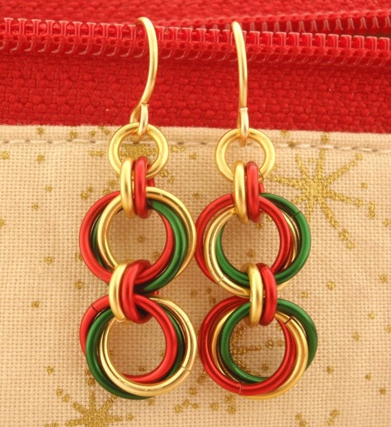 Chainmaille Christmas Earring Tutorials - 3 Weaves - Instant Download PDF