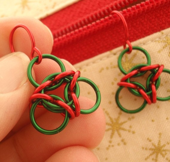 Chainmaille Christmas Earring Tutorials - 3 Weaves - Instant Download PDF