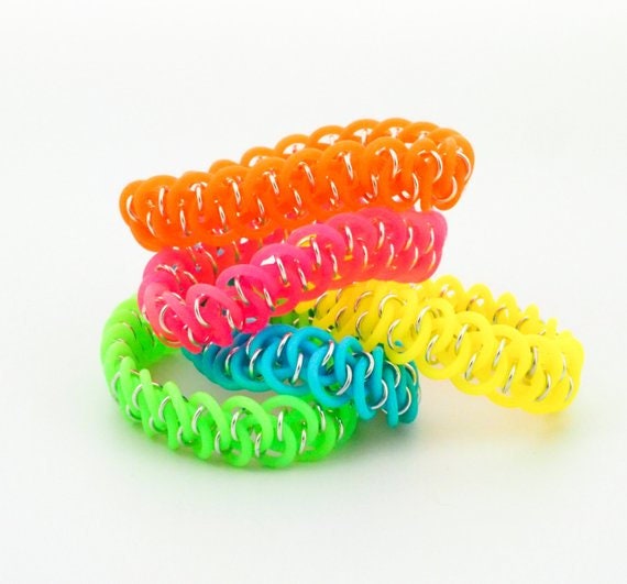 Neon Silicone Jump Rings YOU Pick Color and Size