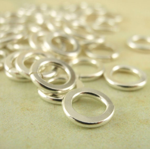 Hammered Argentium Sterling Silver Jump Rings  Quantity 10 -  Tarnish Resistant Custom Hammered