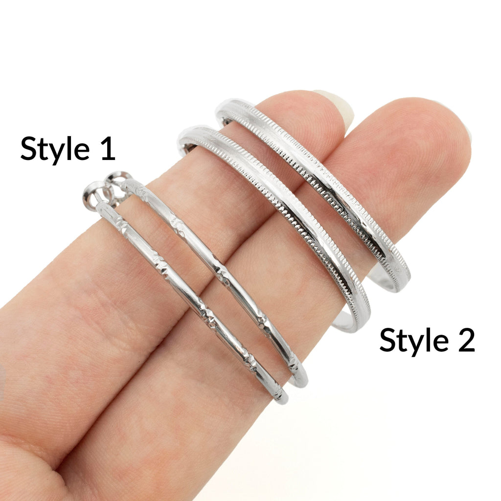 Pattern Hinged Beading Hoops - Special Purchase - Economical 40mm Surgical Steel with Nickel Finish