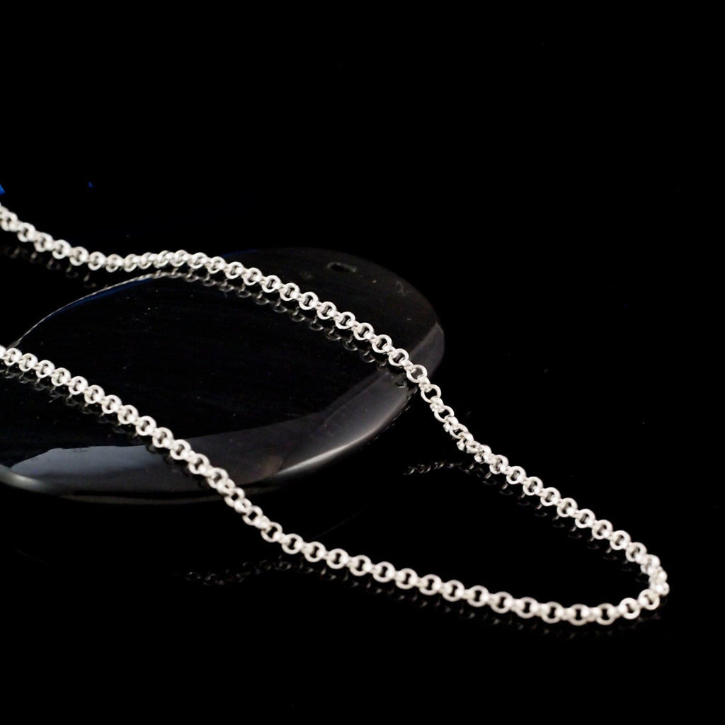 Sterling Silver Rolo Chain - 2.1mm - Custom Finished Lengths or By The Foot - Made in the USA