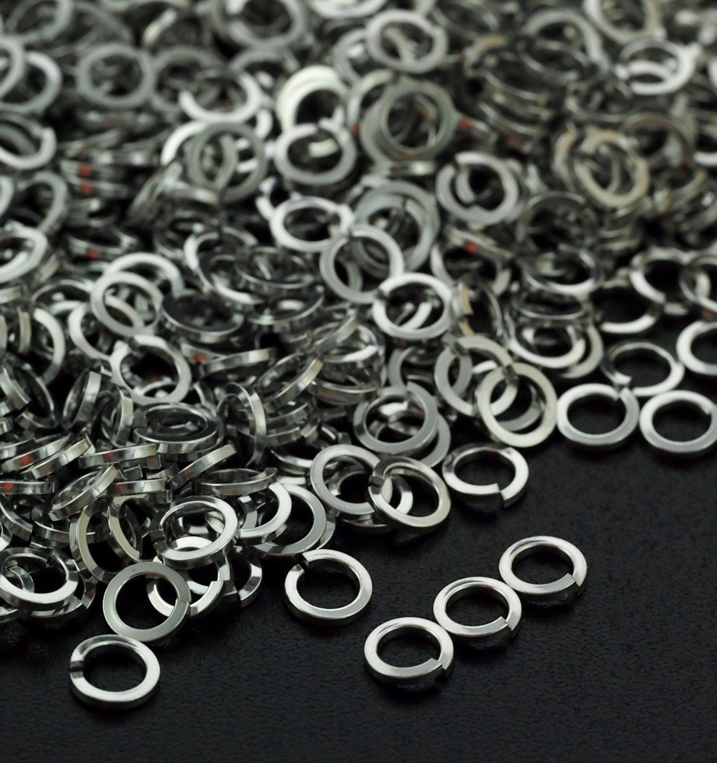 50 Square Stainless Steel Jump Rings Handmade in 14, 16, 18, 20
