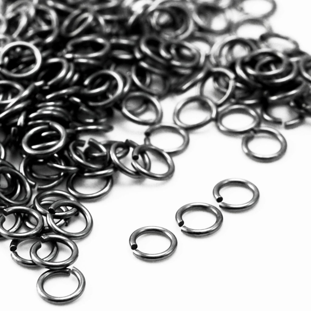 50 Oxidized Black Sterling Silver Jump Rings - You Pick Gauge and