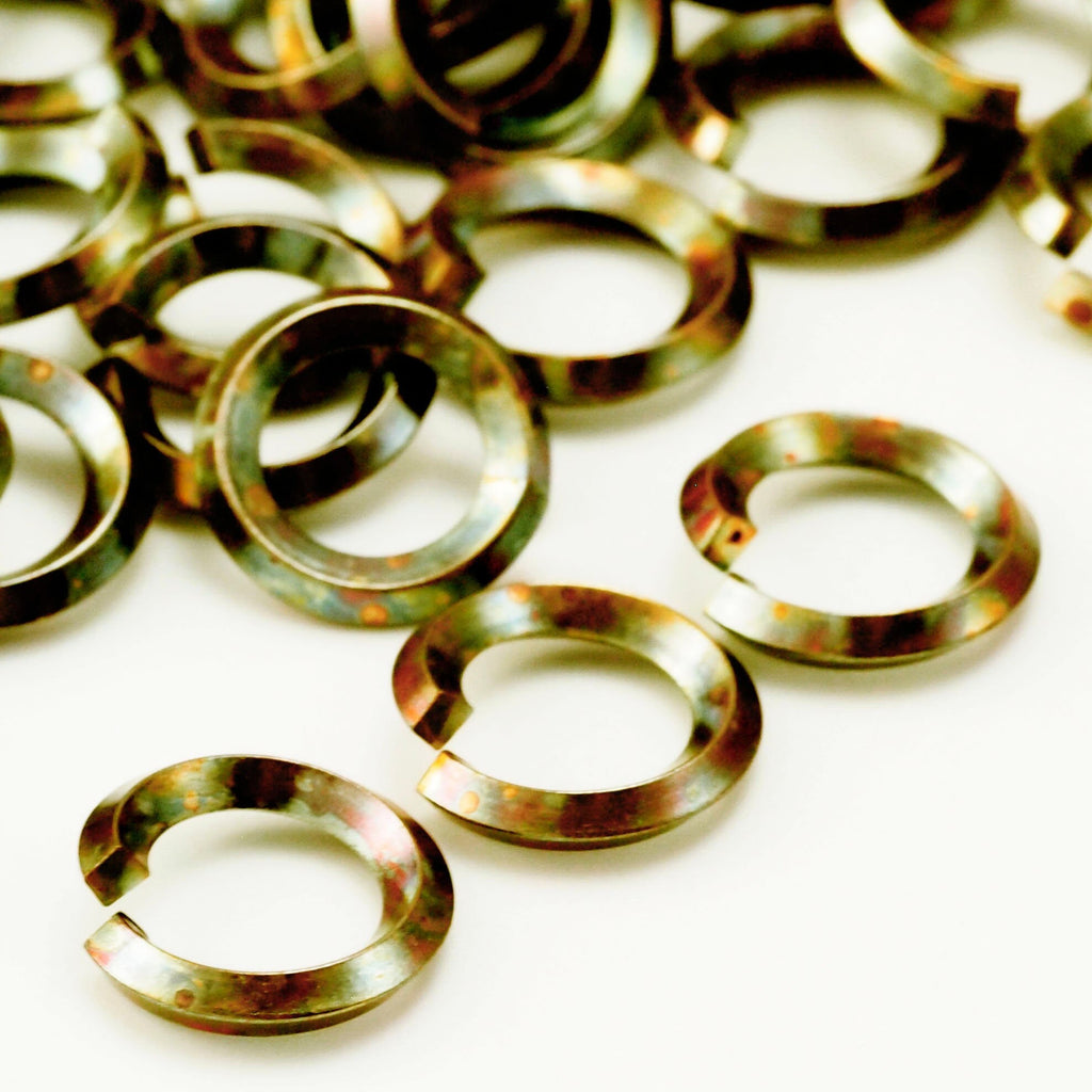 50 Handmade Oxidized Square on Edge Antique Brass Jump Rings - 12, 14, 16, 18, 20, 21 or 22 Gauge - You Pick Diameter