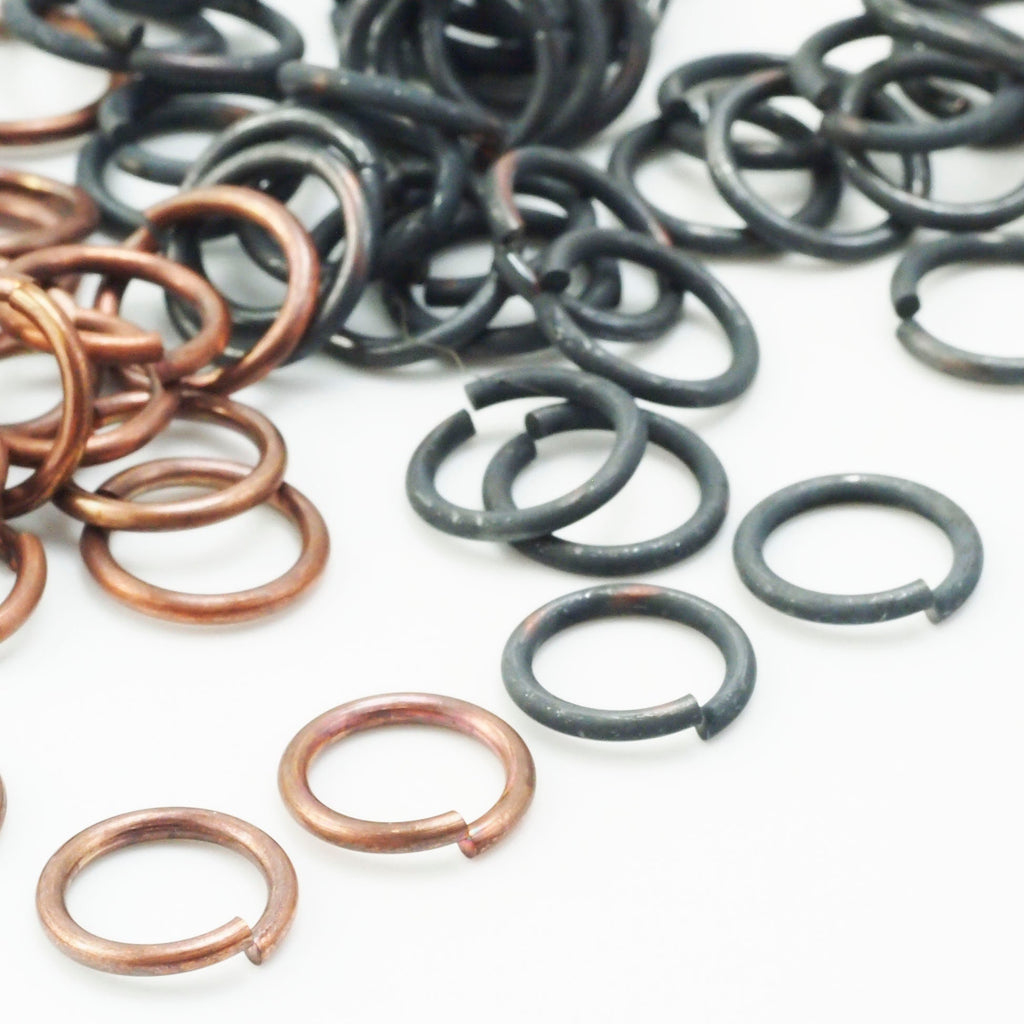 100 Oxidized Antique Copper Jump Rings - You Choose 24, 22, 20, 18, 16, 14, 12 Gauge and Diameter