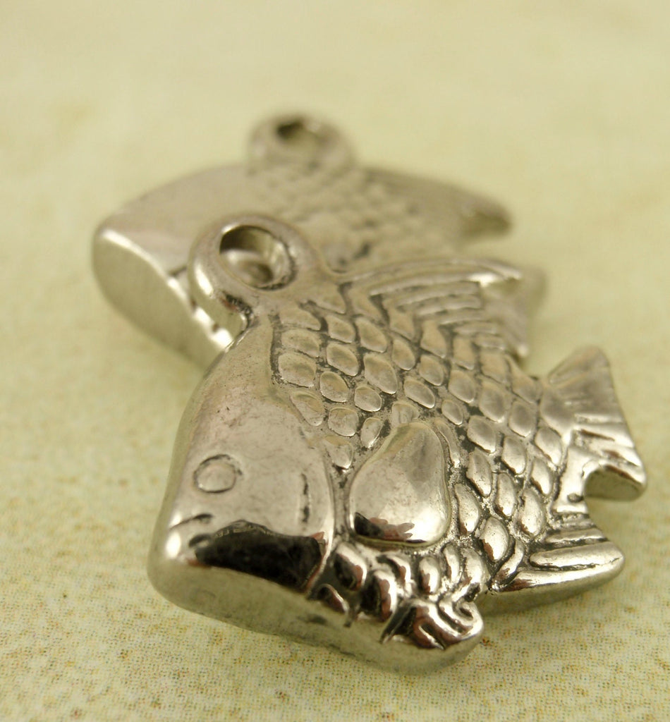 Stainless Steel Fish Charm, Pendant 18mm X 13mm