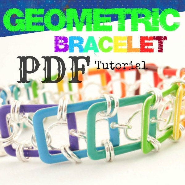 PDF Chainmail Tutorial - Geometric Bracelet - Beginner and Experienced - Basic Instructions