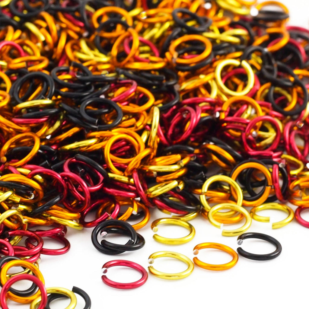 100 - 14 gauge  - Bright Autumn Anodized Aluminum Jump Rings  - 8.1mm ID - 11.3mm OD