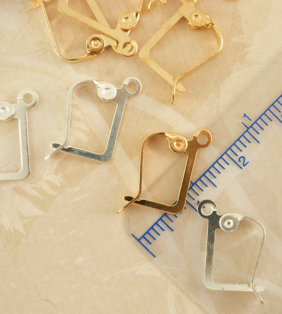 Clearance Sale 4 Pairs Modern Square Gold Plated Leverback Ear Wires