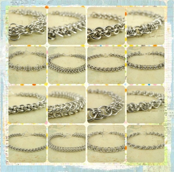 PDF Chainmail Tutorial - Craft Faire - Fun For All Skill Levels - Deluxe Instructions for 8 Bracelets