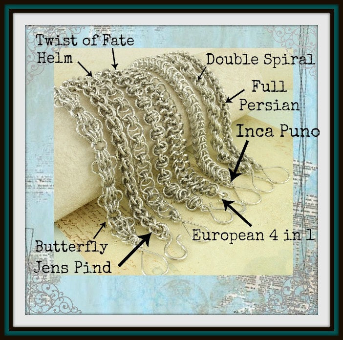 PDF Chainmail Tutorial - Craft Faire - Fun For All Skill Levels - Deluxe Instructions for 8 Bracelets