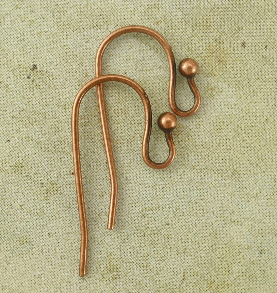 14 Pairs - Economical Ball Ear Wires - You Pick Finish - Silver, Gold, Antique Silver, Antique Gold, Copper, Antique Copper or Gunmetal