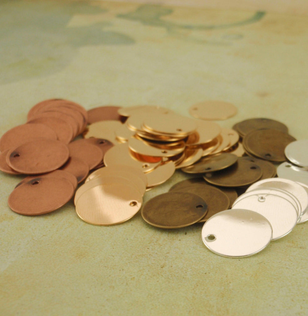 20 Round Stamping Blanks - 15mm - 5 Plated Finishes Available - 100% Guarantee