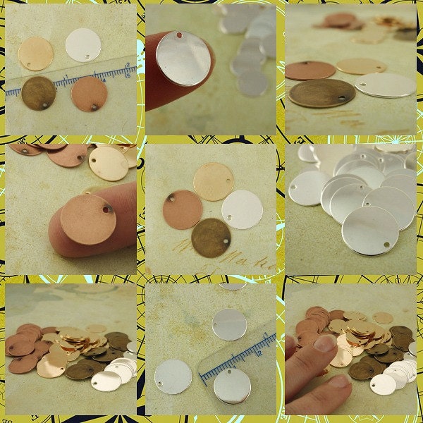 20 Round Stamping Blanks - 15mm - 5 Plated Finishes Available - 100% Guarantee