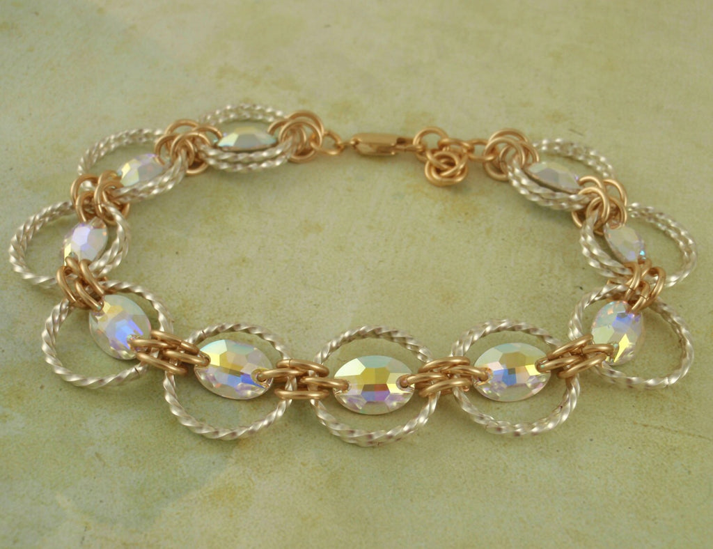 Grand Linked Loops Twisted Crystal Maille Bracelet PDF
