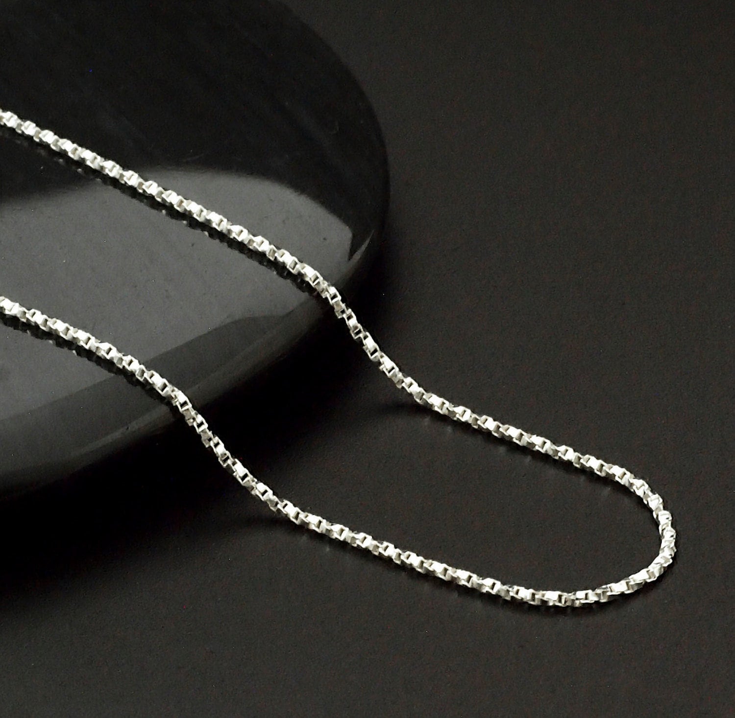 Sterling Silver Chain - 0.9mm Twisted Diamond Cut Chain - 16, 18