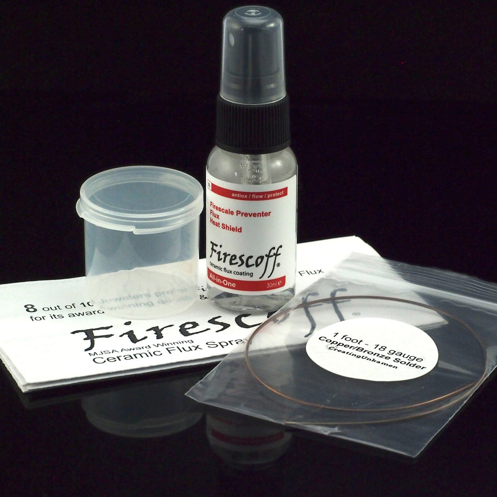 Firescoff and Solder for Copper/Bronze, Brass or Precious Metals- Replace Flux, Firecoat, Pickle- Flawless Welds & Near Perfect Color Match