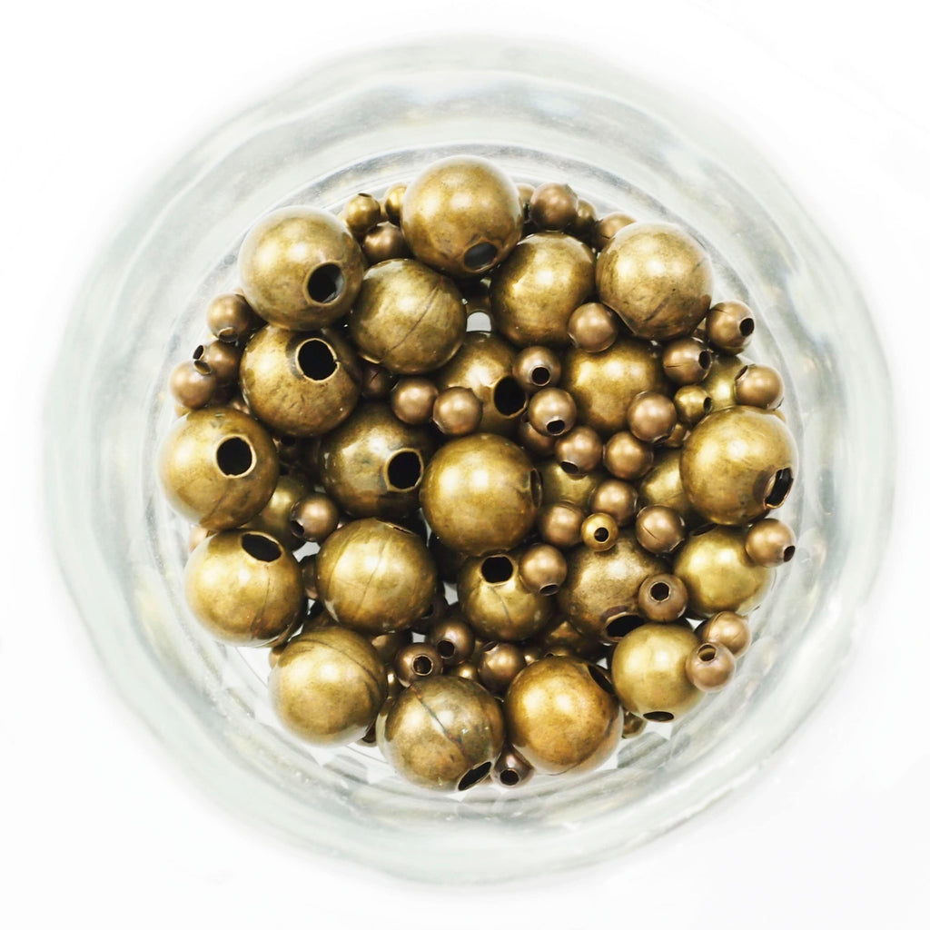 50 Seamed Round Beads - Antique Gold Plated Stainless Steel 2.5mm, 3mm, 4mm, 6mm, 8mm 100% Guarantee