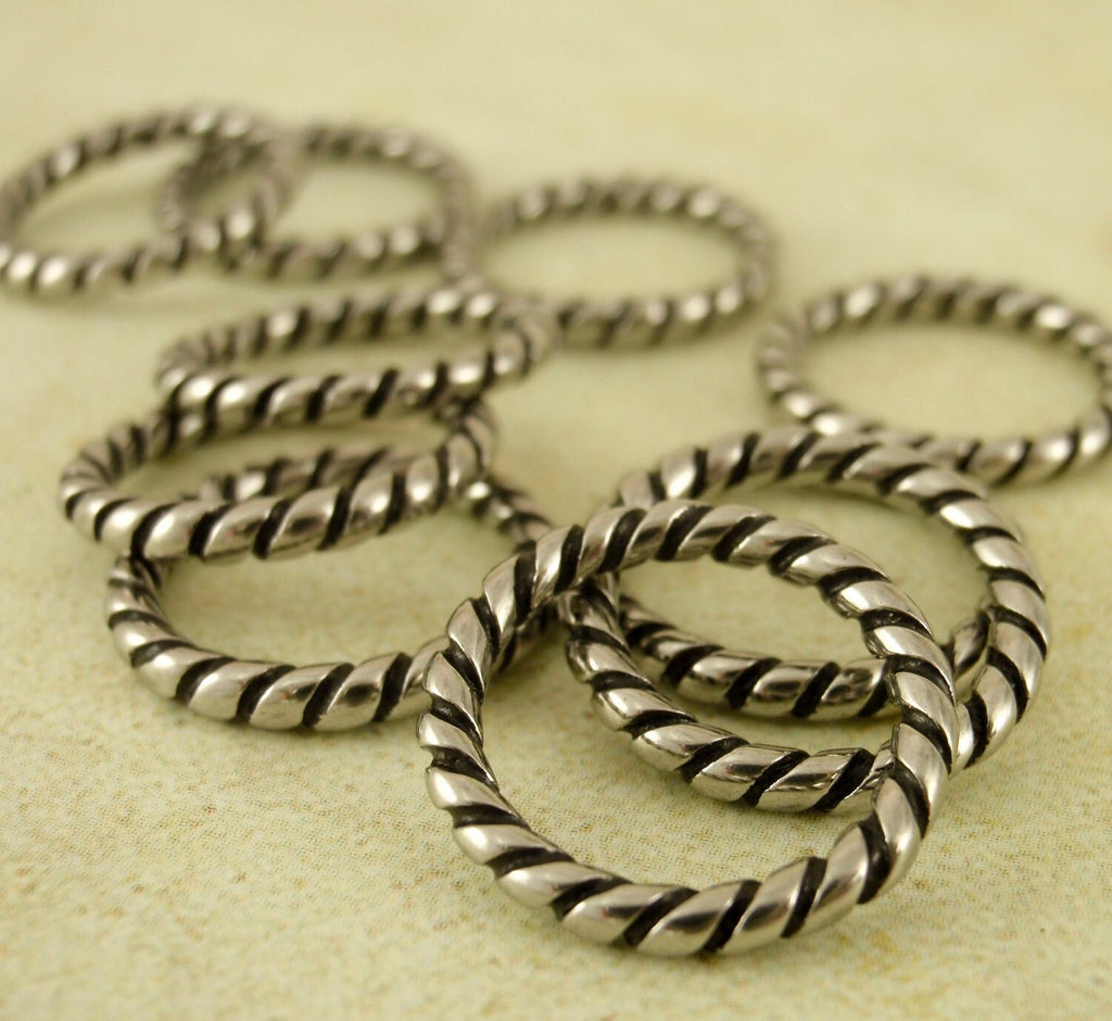 2 Fancy Soldered Stainless Steel Jump Rings - 14 gauge 14.5mm OD - Soldered Closed- 100% Guarantee