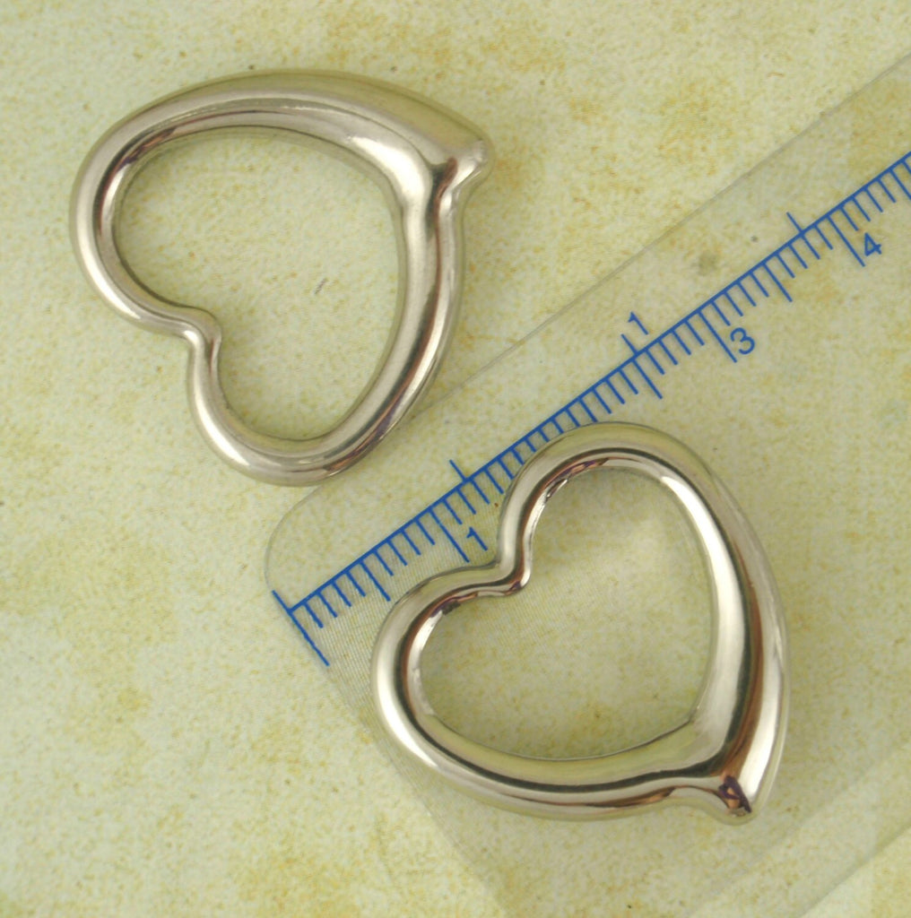 1 Large Stainless Steel Heart Pendant - 24mm