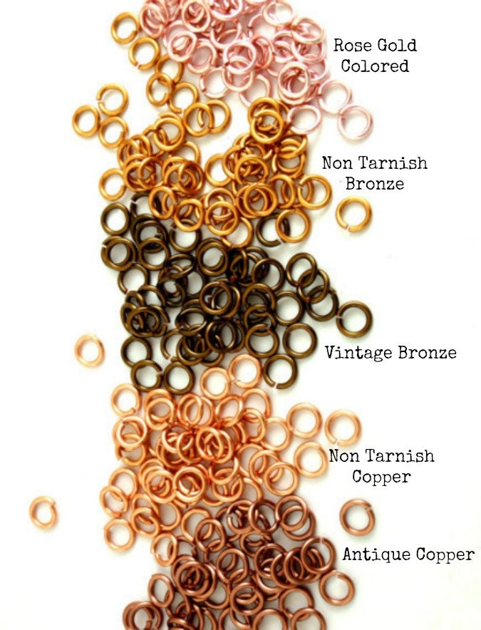 100 Cobblestone Colored Jump Ring Sample Package - You Pick Gauge and Diameter - 16, 18, 20, 22, and 24 gauge - 100% Guarantee