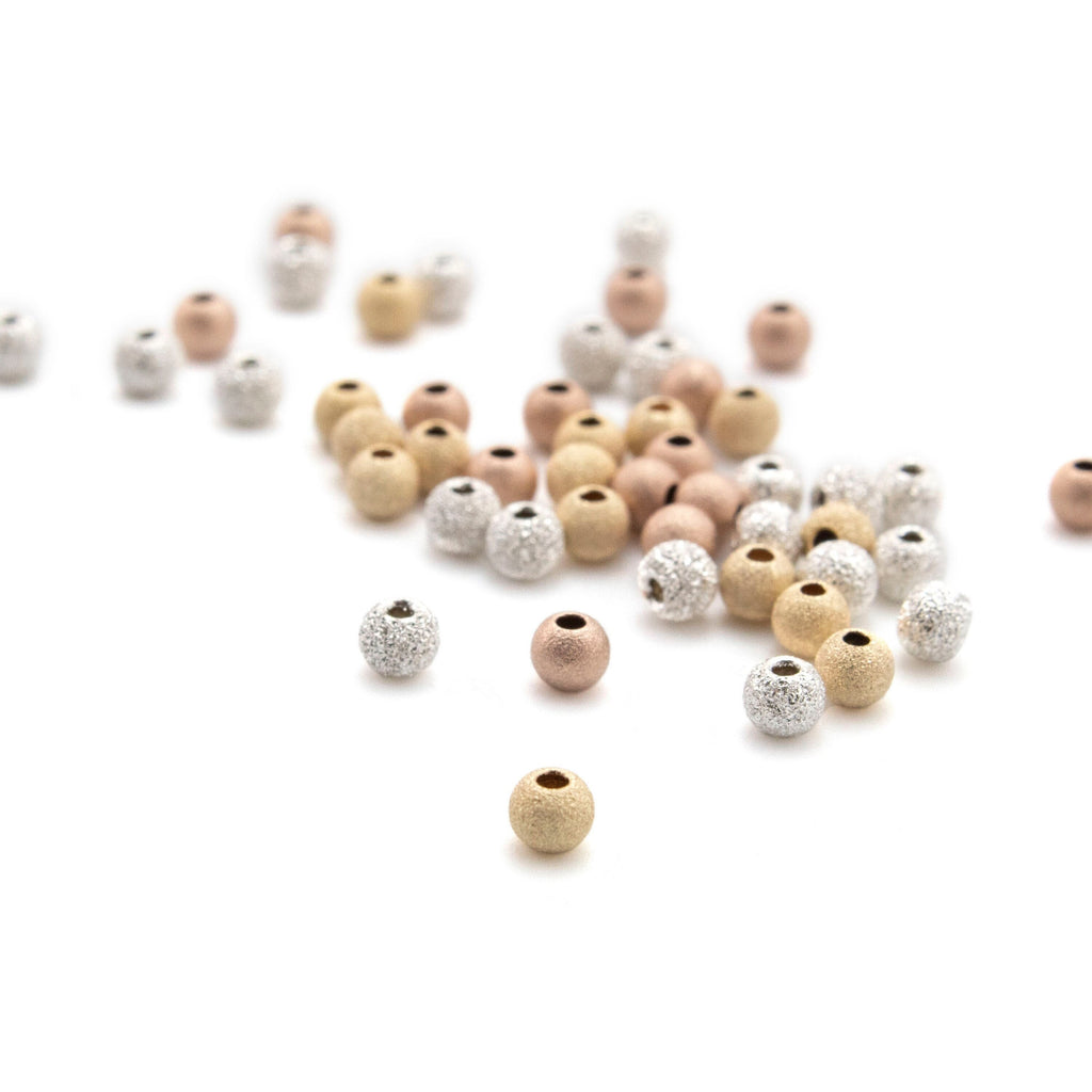 Stardust Round Beads - 14kt Gold Filled, Sterling Silver, and 14kt Rose Gold Filled in 3mm, 4mm, 5mm, 6mm, 8mm - 100% Guarantee