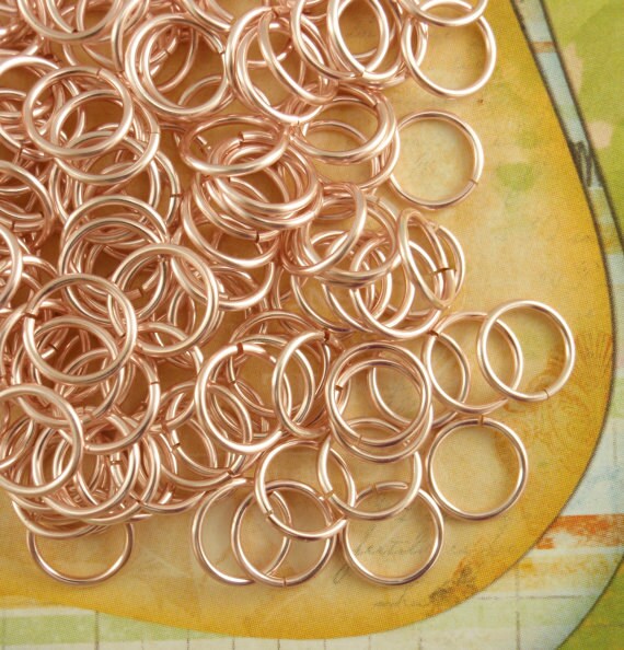 100 - 18 gauge 3.75mm ID Non Tarnishing Gold Colored, Rose Gold Colored or Silver Plated Jump Rings