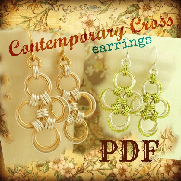 Contemporary Cross Earrings Chainmaille Tutorial