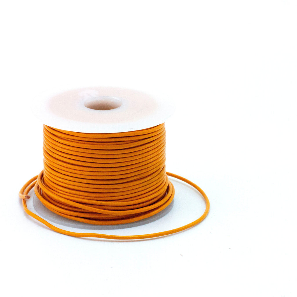 Marigold Orange Indian Leather Cord - By The Yard 0.5mm, 1mm, 1.5mm or 2mm