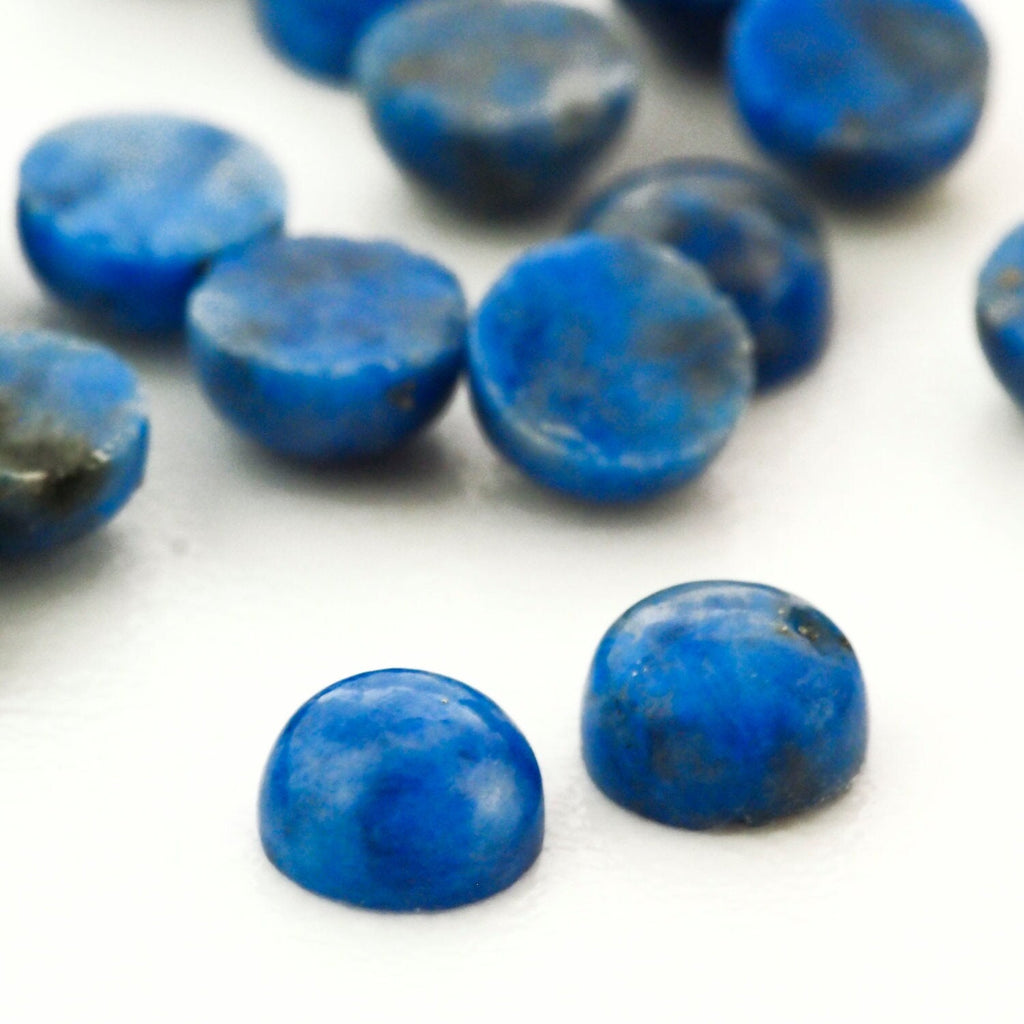 1 Denim Lapis Round Cabochon Stone - Grade A - 4mm, 5mm , 6mm, 8mm, 10mm, 12mm