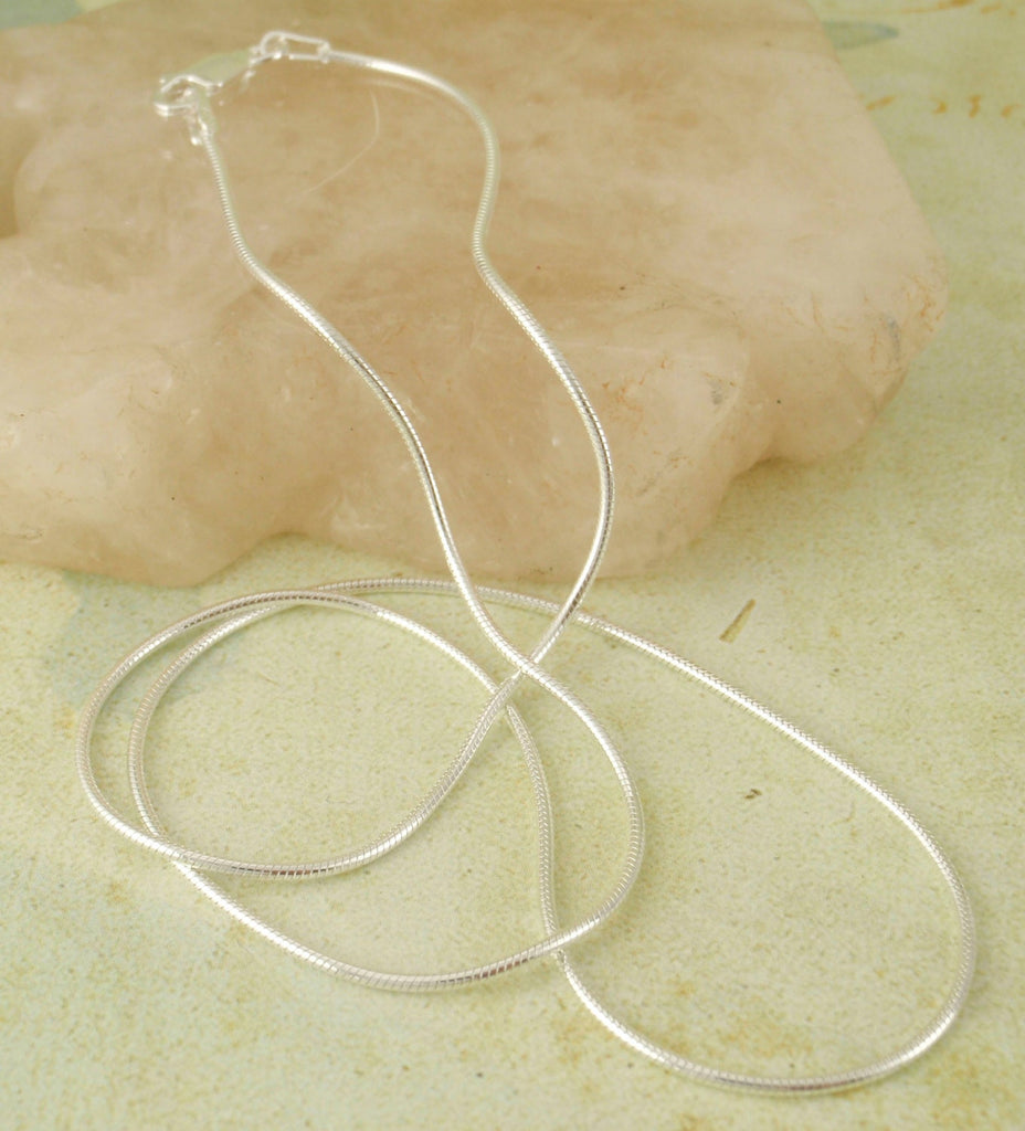 Sterling Silver Snake Chain - 1mm - By the Foot or Finished