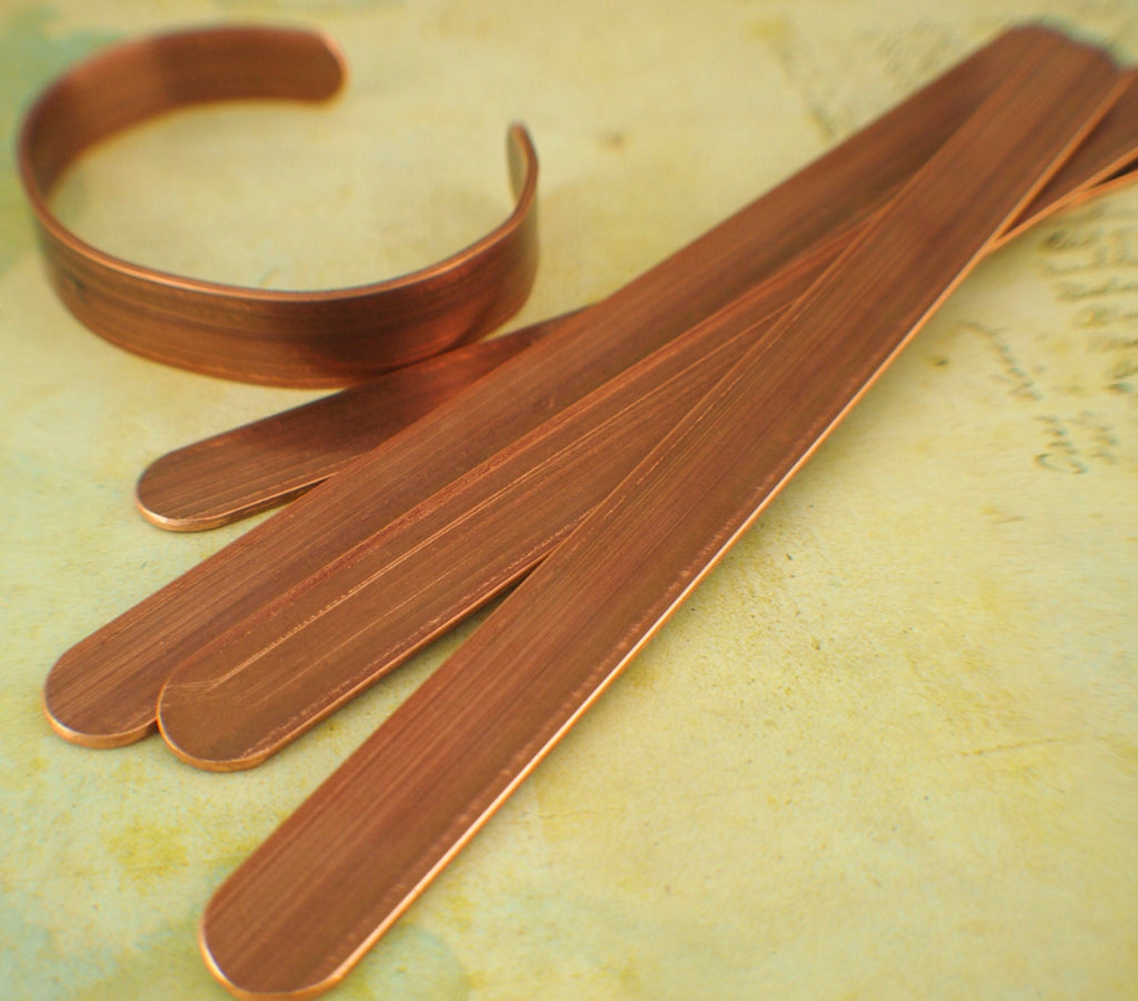 Solid, Raw Copper Bracelet Blank with FINISHED Ends - 12mm - 1/2, 1, 2 inch wide - 14 gauge - in Custom Lengths 100% Guarantee