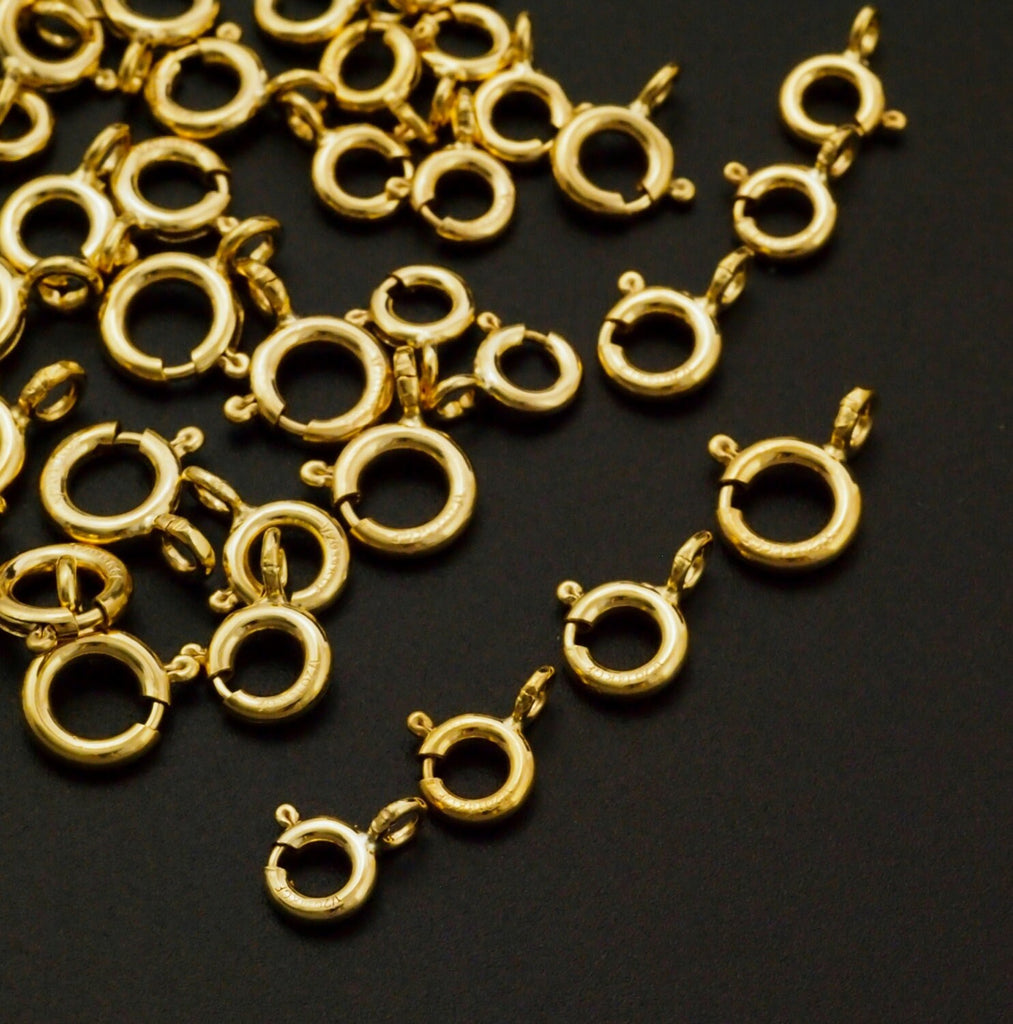 4 - 14kt Gold Filled Spring Clasps - 5mm, 5.5mm, 6mm, 7mm - Best Commercially Made - 100% Guarantee