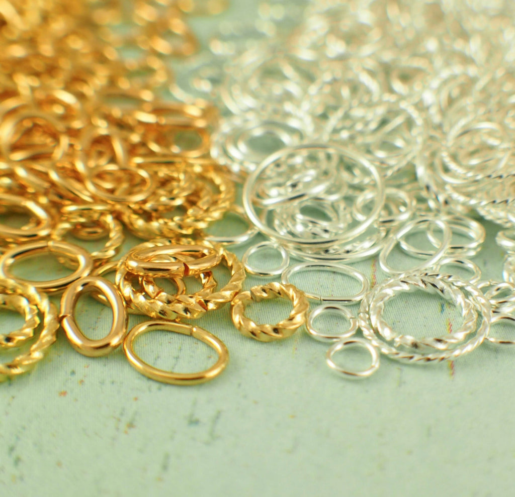 Deluxe Jump Ring Sample Pack - Gold and Silver Plated 16 gauge - 22 gauge 3mm - 12 mm OD Best Commercially Made