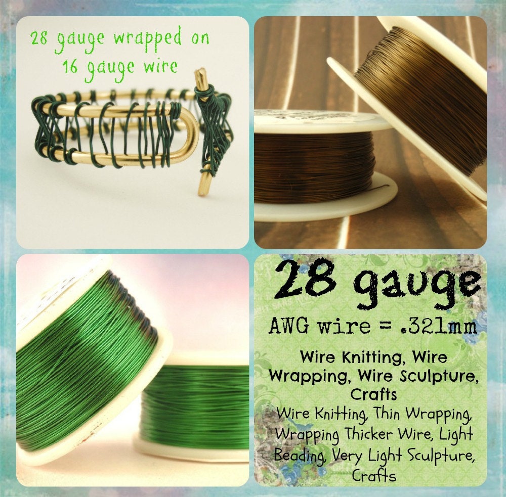 Green Enameled Coated Copper Wire - 100% Guarantee - You Pick the Gauge 14, 16, 18, 20, 22, 24, 26, 28, 30, 32