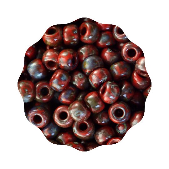 Opaque Red Picasso Miyuki 6/0 or 8/0 Seed Beads - 100% Guarantee