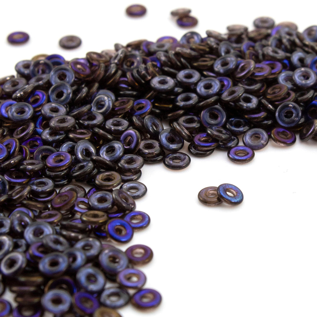 150 - 4mm X 1mm Amethyst Azuro Donut Czech Glass Beads - 100% Guarantee