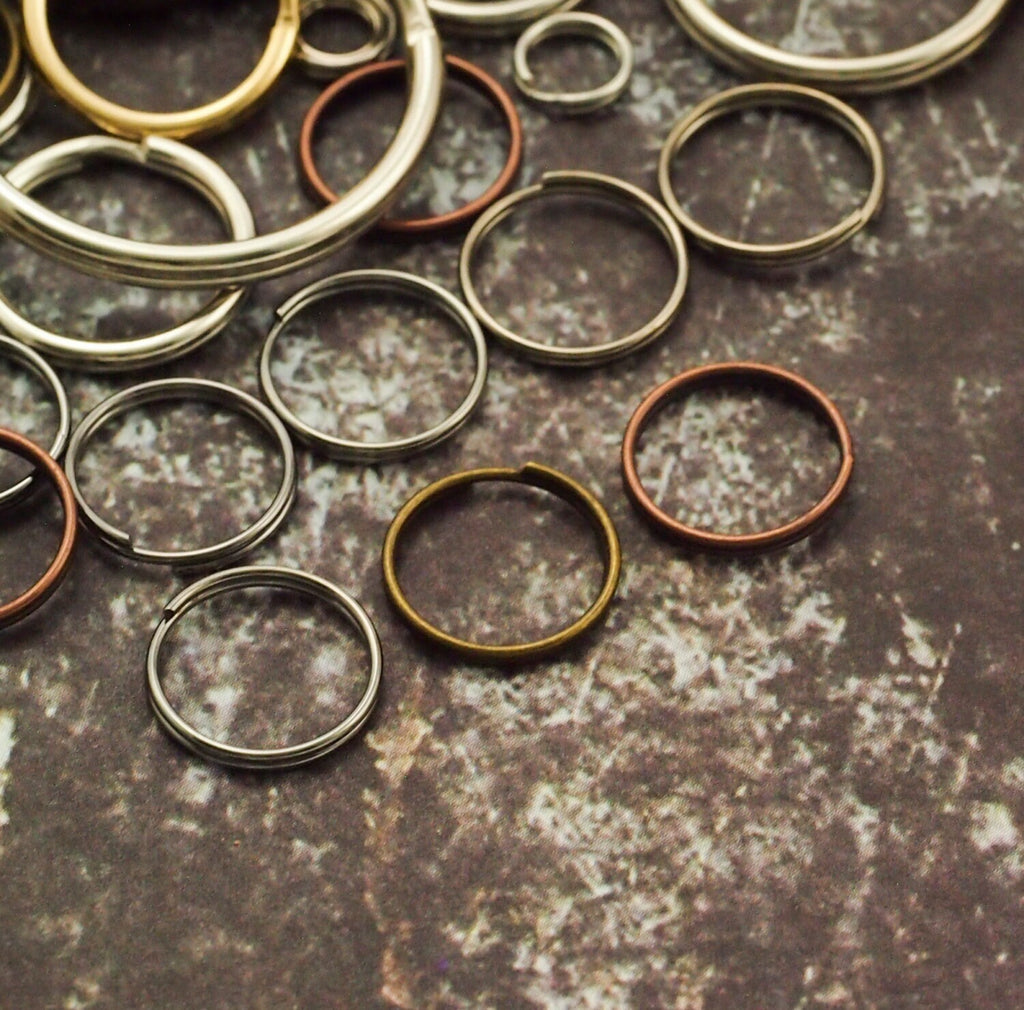 Split Key Rings Small 4mm 5mm 6mm 8mm 10mm 12mm Bronze Copper Silver Gold  Brass