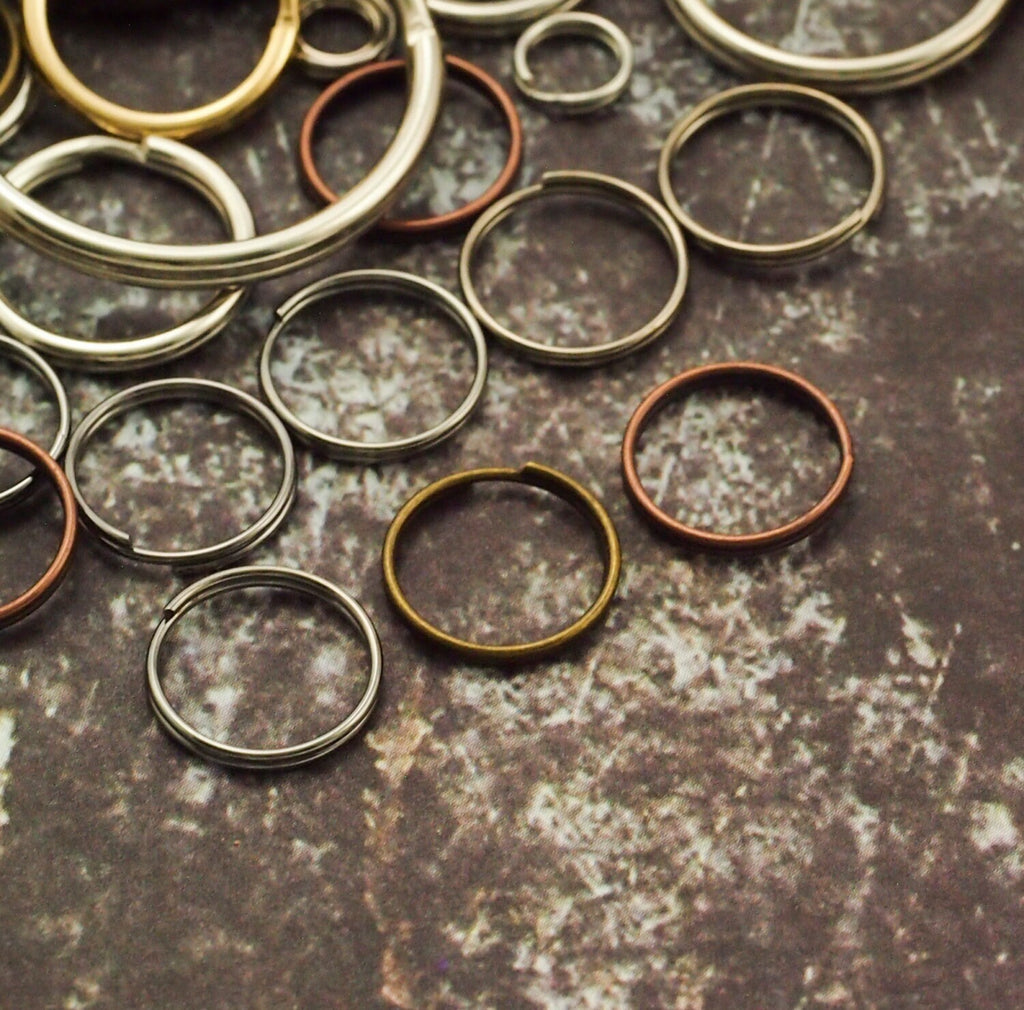 25 Antique Plated Split Rings - 28mm OD - Antique Copper, Antique Brass or Gunmetal