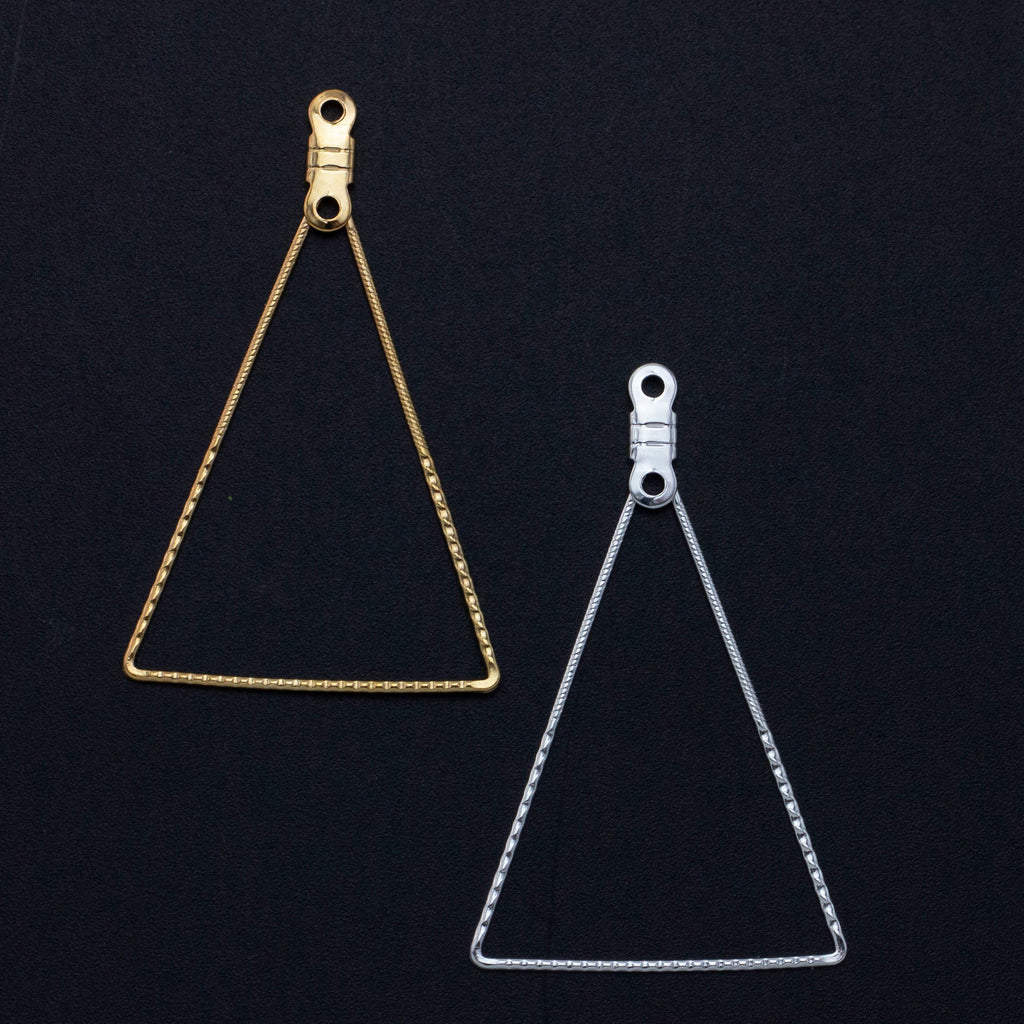 Easy Textured Beading Hoops - Make Economical Earrings - Teardrop, Triangle and Diamond Shaped in Silver Plate and Gold Plate
