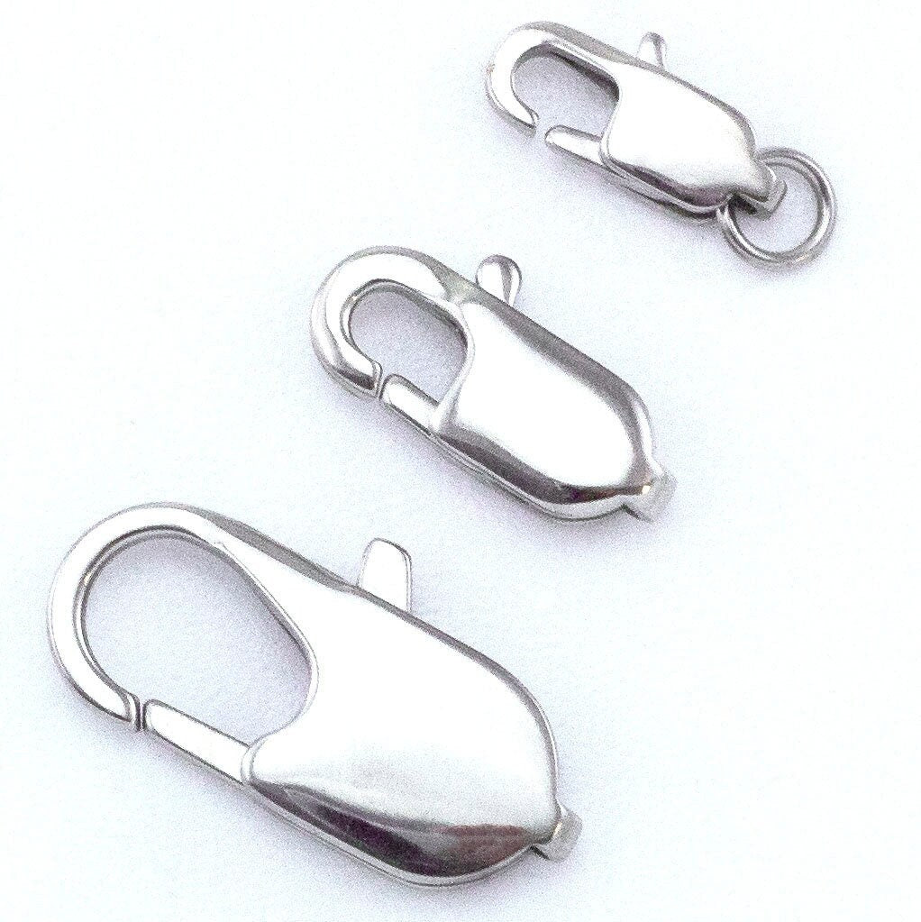1 Stainless Steel Lobster Clasp - Flat Oval Style in 13mm, 14mm, 18mm, 24mm