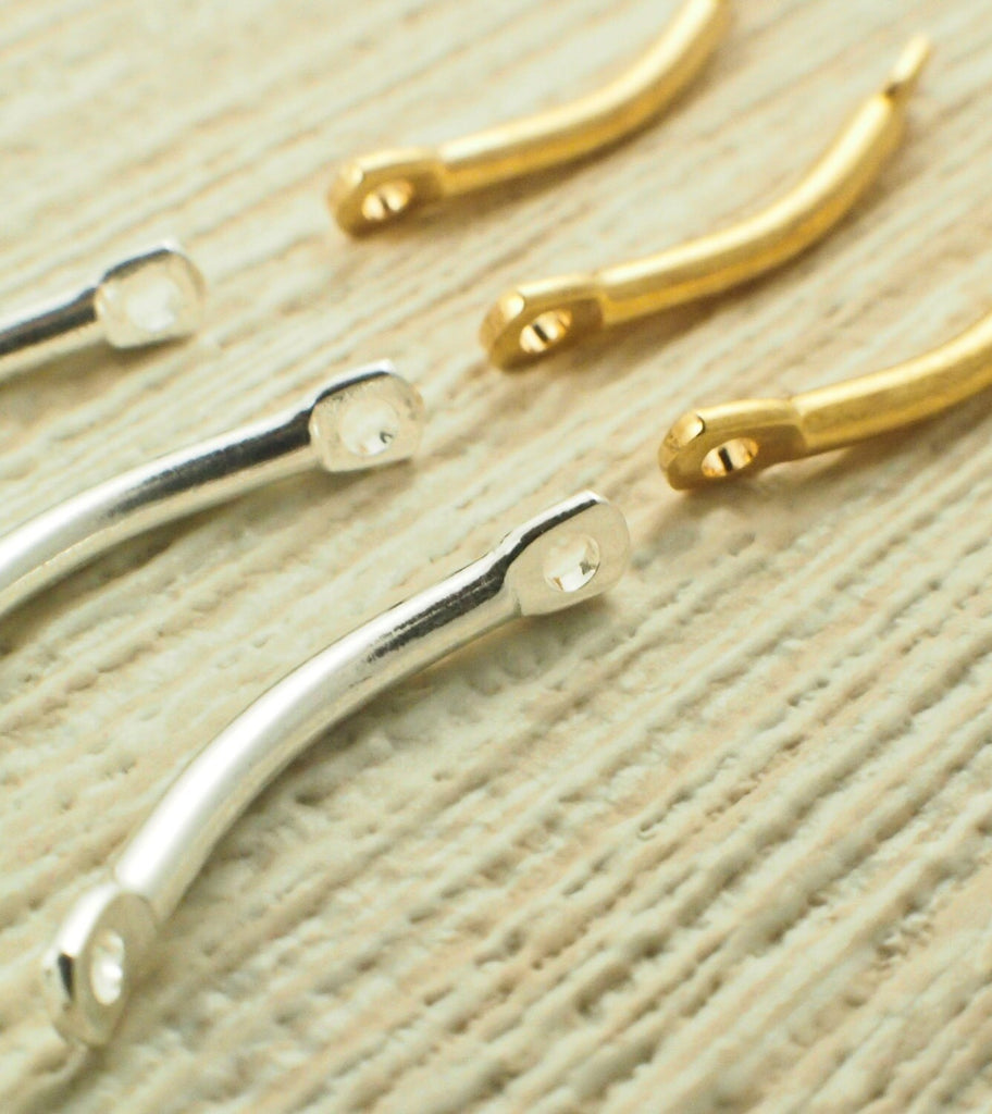 15 Curved Bar Links - 11mm X 2mm Silver Plated or Gold Plated - 100% Guarantee